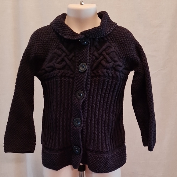Calvin Klein Kids Black Knit Jacket front buttons, excellent used condition,  4T - Picture 1 of 6